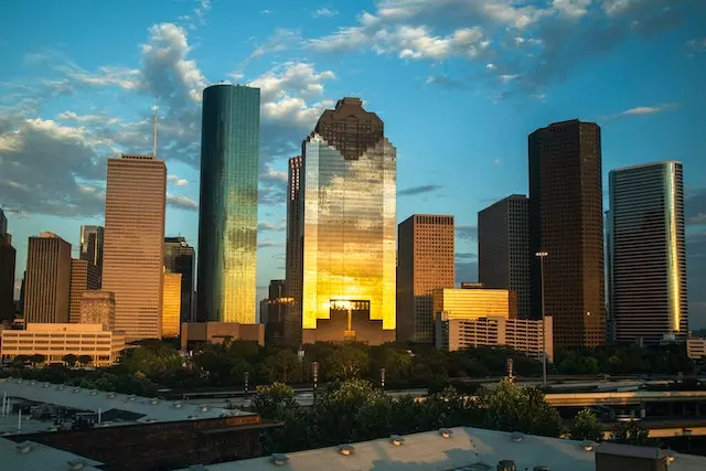 A Houston City Buildings during Sunset